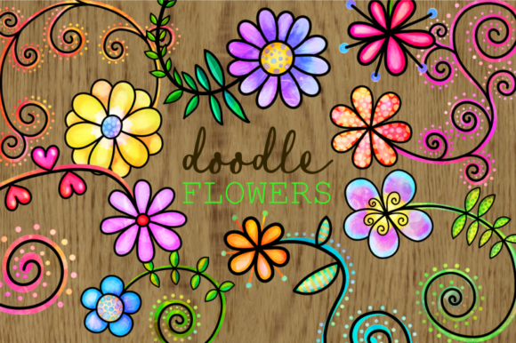 Download Hand Drawn Doodle Watercolor Flowers - Watercolor Collection