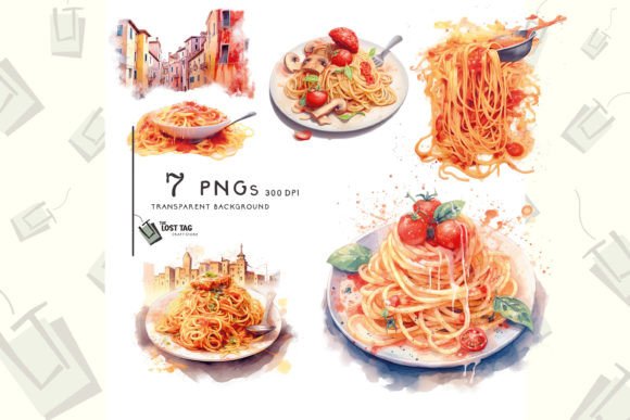 Download Watercolor Spaghetti Clipart Sublimation - Watercolor Collection