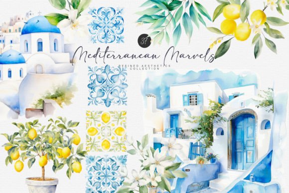 Download Mediterranean Watercolor Clipart - Watercolor Collection