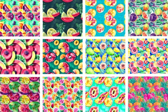 Download Summer Fruit Watercolor Seamless Pattern - Watercolor Collection