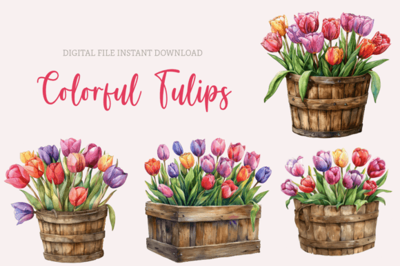 Download Watercolor Tulips Clipart Spring Flowers - Watercolor Collection