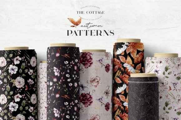 Download Watercolor Autumn 30 Seamless Patterns - Watercolor Collection