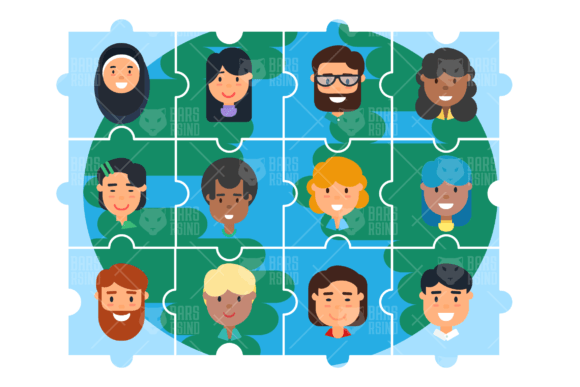 Download Diversity Community Puzzles Illustration - Premium Bundle