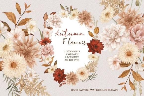 Download Watercolor Autumn Flower Clipart - Watercolor Collection