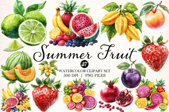 Download Watercolor Summer Fruit Clipart - Watercolor Collection