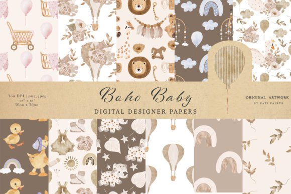Download Boho Baby Watercolor Seamless Pattern - Watercolor Collection