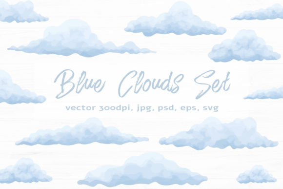 Download Blue Clouds Set Vector - Blue Collection