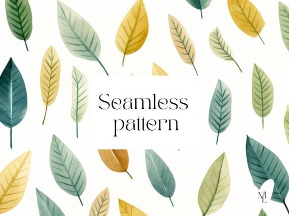 Download Watercolor Leaves Pattern on White - Watercolor Collection
