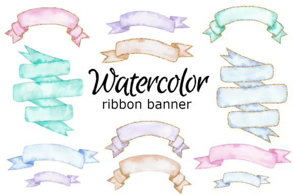Download Watercolor Ribbon Banner Clipart - Premium Resources