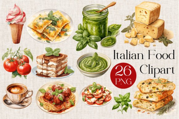 Download Italian Food Watercolor Clipart - Watercolor Collection