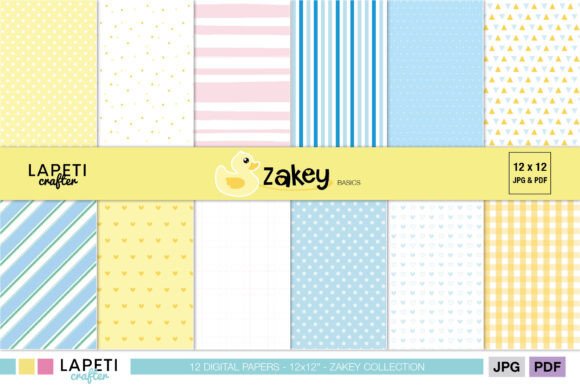 Download Yellow &amp; Blue Soft Baby Digital Papers - Blue Collection