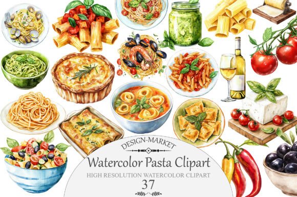 Download Watercolor Pasta Clipart - Watercolor Collection