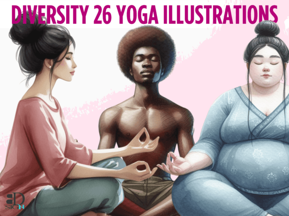 Download Calm Serene Diversity Yoga Illustrations - Diversity Collection