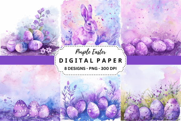 Download Watercolor Purple Easter Background - Watercolor Collection