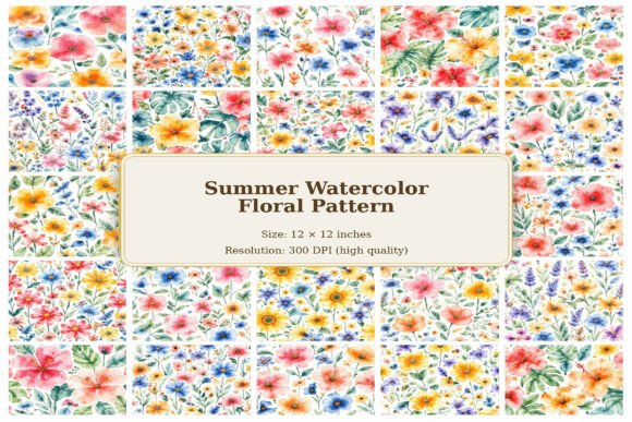Download Watercolor Summer Seamless Flowers - Watercolor Collection