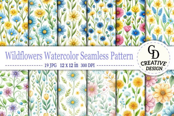 Download Wildflowers Watercolor Seamless Pattern - Watercolor Collection