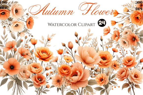 Download Watercolor Autumn Flower Cliparts Bundl - Watercolor Collection