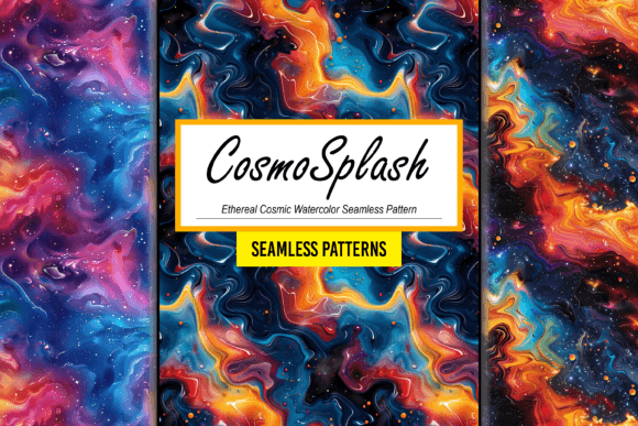 Download Cosmic Watercolor Seamless Pattern Art - Watercolor Collection