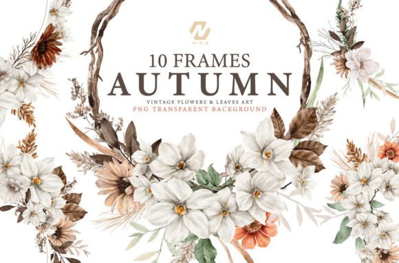 Download Autumn Flower Frame Watercolor PNG - Watercolor Collection