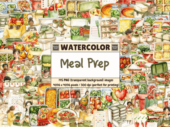 Download Meal Prep Watercolor Clipart - Watercolor Collection