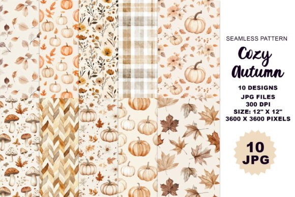 Download Cozy Autumn Watercolor Seamless Pattern - Watercolor Collection