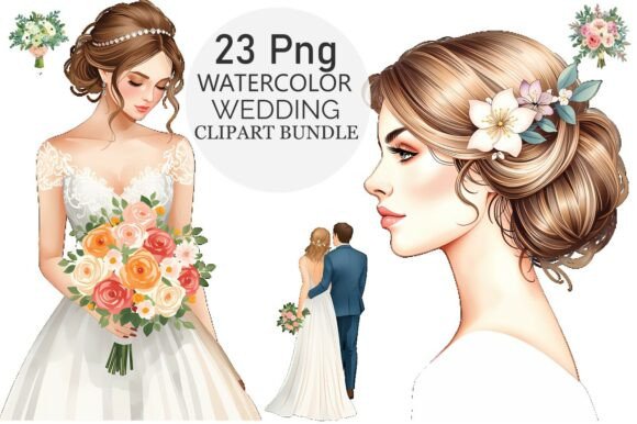 Download Watercolor Bridal Clipart Bundle - Watercolor Collection