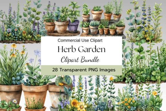 Download Herb Garden Watercolor Clipart - Watercolor Collection