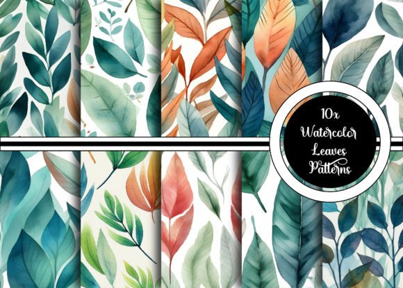 Download Watercolor Leaves Pattern Collection - Watercolor Collection
