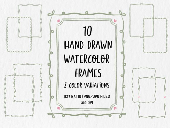 Download Watercolor Frame Clipart Bundle PNG - Watercolor Collection