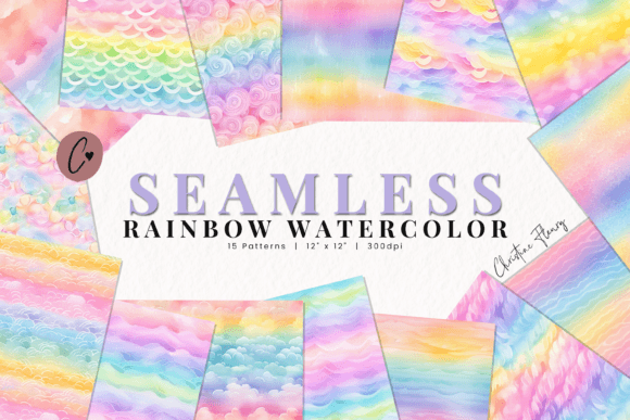 Download Seamless Rainbow Watercolor Patterns - Watercolor Collection