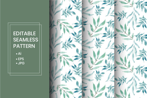 Download Watercolor Leaves Seamless Pattern Set - Watercolor Collection