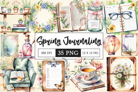 Download Watercolor Spring Journaling Clipart - Watercolor Collection
