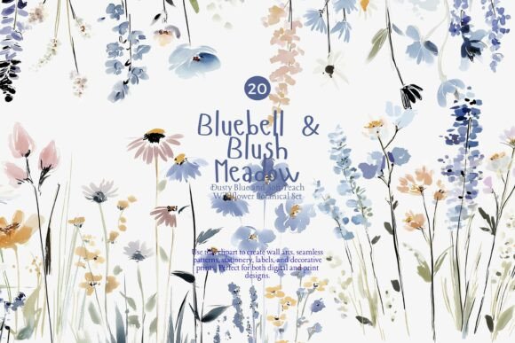 Download Bluebell Wildflower Watercolor Clipart - Blue Collection