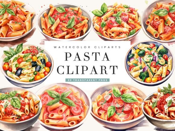 Download Watercolor Pasta Clipart Bundle - Watercolor Collection