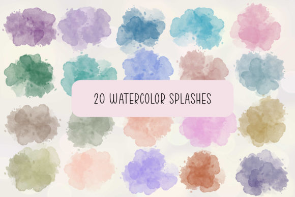 Download 20 Watercolor Splashes PNG 300 Dpi - Watercolor Collection