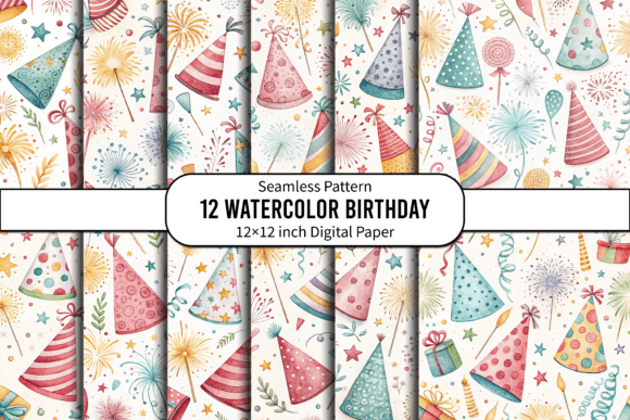 Download Sparklers &amp; Confetti Watercolor Pattern - Watercolor Collection
