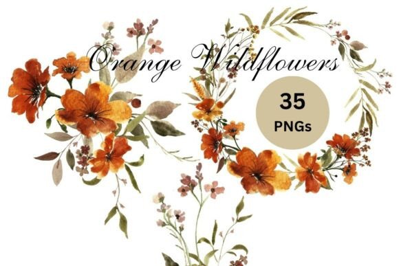 Download Watercolor Boho Wildflowers Clipart PNG - Watercolor Collection
