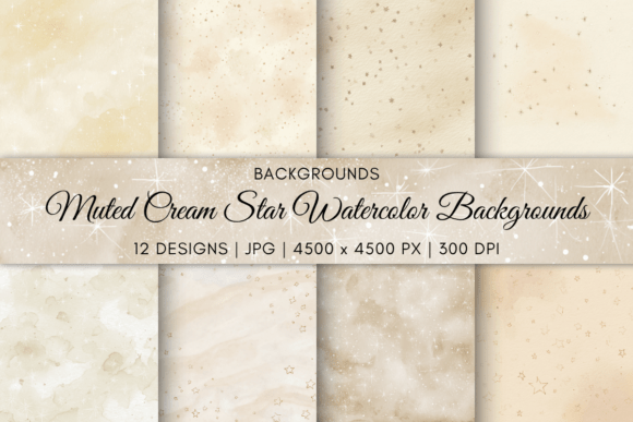 Download Muted Cream Star Watercolor Backgrounds - Watercolor Collection