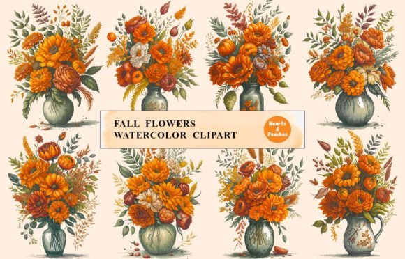 Download Fall Flowers, Watercolor Clipart Bundle - Watercolor Collection