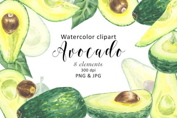 Download Watercolor Avocado Clipart Fruit Tropic - Watercolor Collection