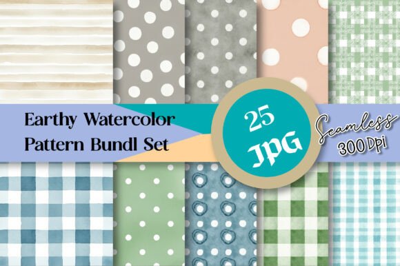 Download Earthy Watercolor Seamless Pattern Bundl - Watercolor Collection