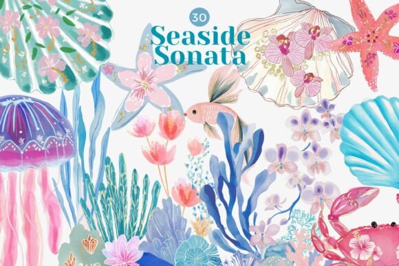 Download Coastal Watercolor Clipart Bundle - Coast Collection