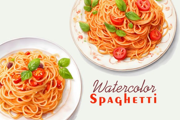 Download Spaghetti Watercolor Sublimation Clipart - Watercolor Collection