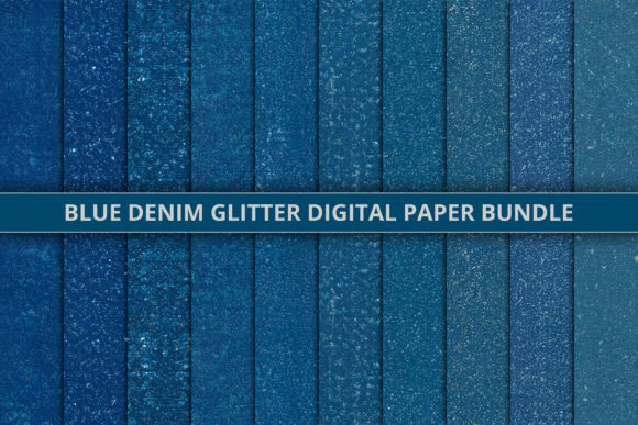 Download Blue Denim Glitter Digital Paper Bundle - Blue Collection