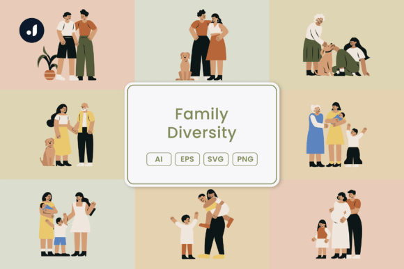 Download Family Diversity Illustration - Diversity Collection