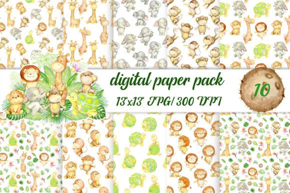Download Watercolor Safari Animals, Baby Jungle - Watercolor Collection