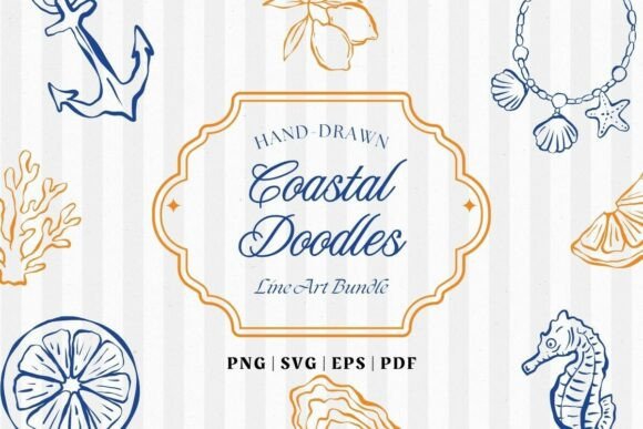 Download Coastal Line Art Clipart Bundle - Coast Collection
