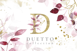 Download Duetto - Gold Watercolor Leaf Set - Watercolor Collection