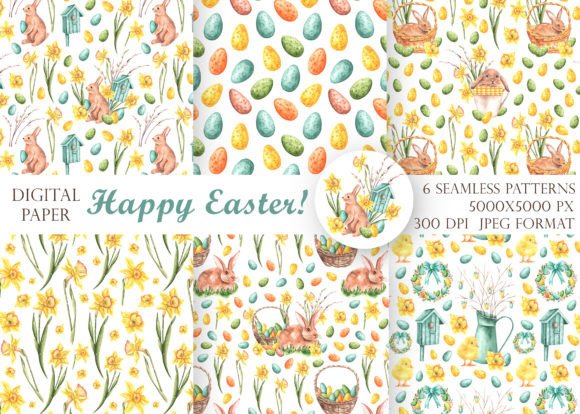 Download Easter Watercolor Seamless Pattern. - Watercolor Collection