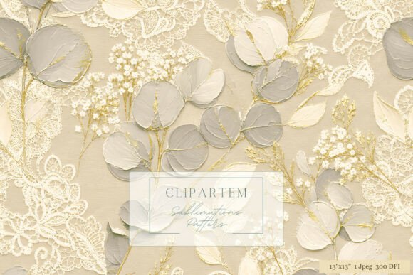 Download Lace Eucalyptus Gold Boho Pattern - Boho pattern Collection